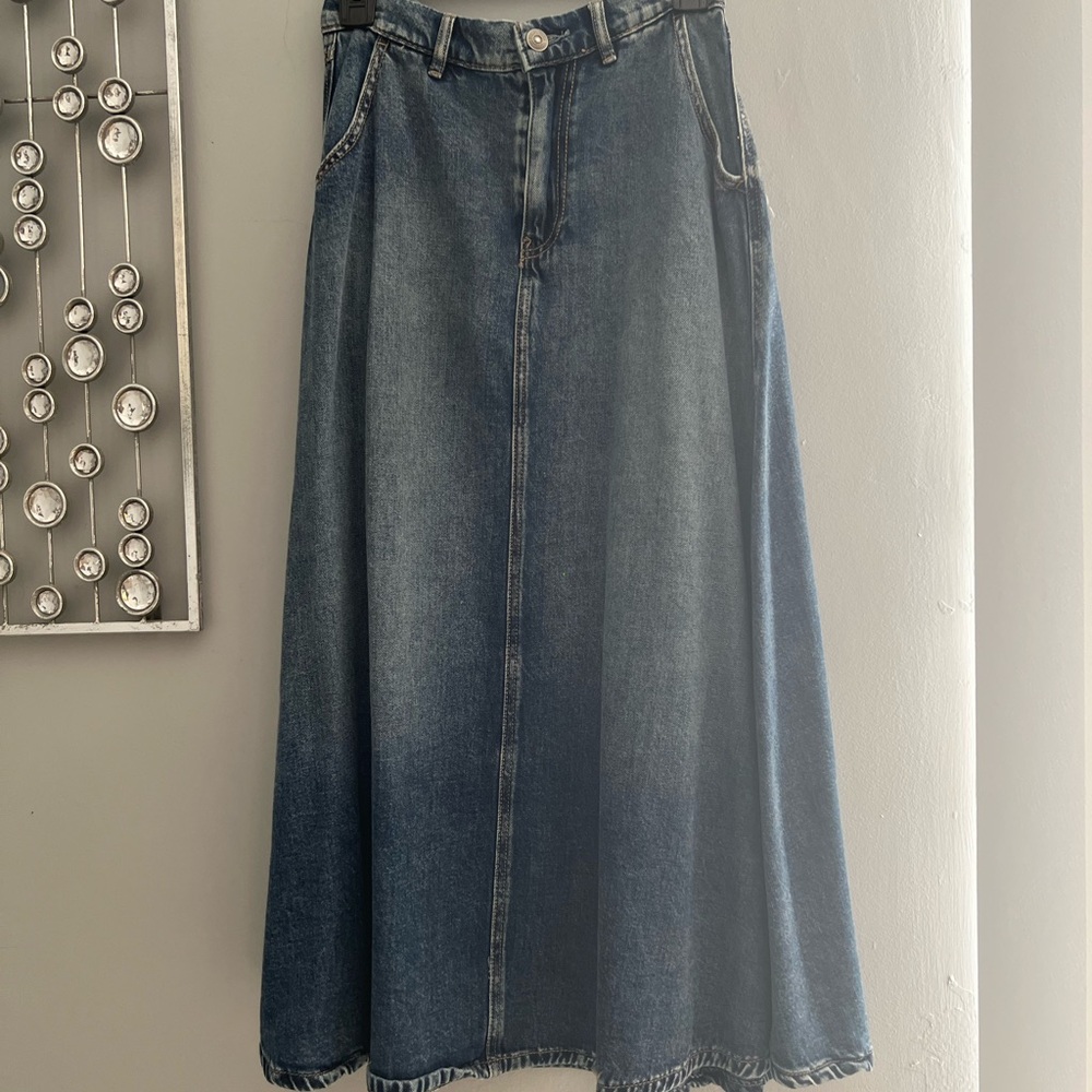 Stradivarius Denim Maxi Skirt